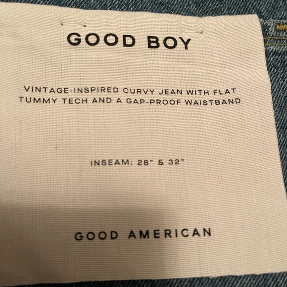 Good American Good Boy High Waist Distressed Nonstretch Jeans, NWT - Picture 8 of 16